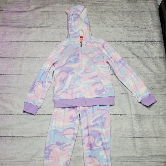 Juicy Couture Girls Track Suit Size 6 Pink, Purple, White Tye-dye - Picture 1 of 13
